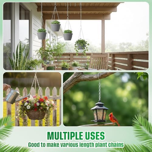 Outus 4 Pack Hanging Chain for Bird Feeders, 23.6 Inch, Silver