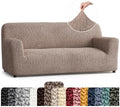 PAULATO Premium Stretch Couch Covers for Sofa - Sofa Chair Cover Washable, Dogs & Pets Friendly - Elastic Polyester Loveseat Slipcovers - Non-Slip Love Seat Couch Covers - Soft Taupe (64"-85" Wide)