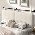 Headboard for King Size Bed, Wall Mounted Headboard with Fine Linen Upholstery and Button Tufting, Adjustable Heigh Head Board for Bedroom (Beige, King)