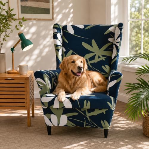 NILUOH Stretch Wingback Chair Slipcovers 2-Piece