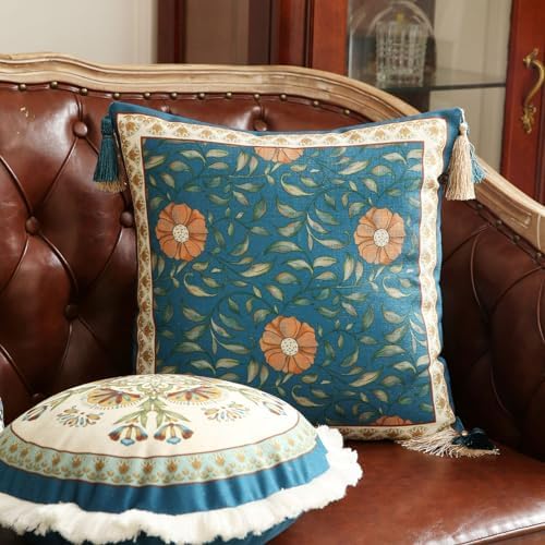patdrea French Vintage Floral Throw Pillow Cover,18"x18",Set of 2