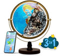 with Interactive APP & LED Illuminated Constellations at Night, US-Patented STEM education 10" World Globe with Detailed map
