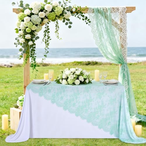 Lace Table Cloth Vintage Lace Tablecloth Desk Fabric 60x120Inch for Garden