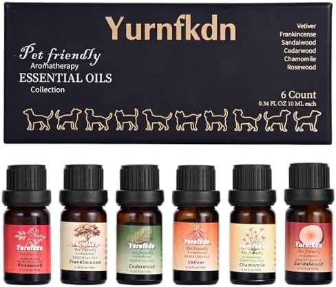 Pet Friendly Aromatherapy Essential Oils Collection,Safe for Dogs and Cats,Natural Relaxation and Stress Relief,Suitable for Aromatherapy Diffuser Bottles,Incense Sticks, and Candles Making (6, small)