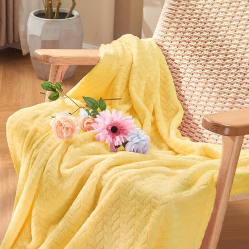 inhand Champagne Gold Fleece Throw Blanket for Couch, Super Soft Flannel Blanket, Lightweight Fuzzy Blankets Sofa Bed Office, Washable Cozy Plush Fleece Blankets&Throw for All Season(50x60 Inches)