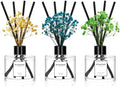 Reed Diffuser Set of 3 Pack,Fresh Clean Linen/Ocean Breeze/Eucalyptus & Mint Scented Oil Diffuser with Sticks(1.7 fl oz Each Pack),Air Freshener for Bedroom Bathroom Office | Shelf Decor