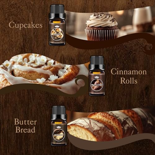 Auelife Bakery Essential Oils Set for Diffuser for Home, 6x10ml Scented Oil