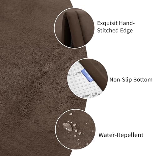 Baby Play Mat for Floor,1.3" Thick Elasti-Foam 74×50 Playpen Mat for Toddlers Infant kids,Water-Repellent Soft Coral Velvet for Tummy Time, Non-Slip Backing for Crawling,Tatami Style(Dark Brown)
