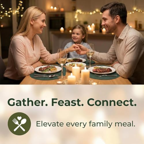 Faux Leather Oval Placemats Set of 8, Green