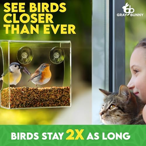 Clear Window Bird Feeder for Outdoors, Bird Houses with Strong Suction Cups