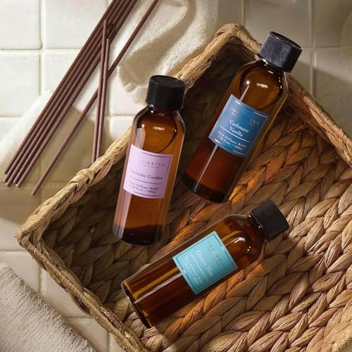 COCORRÍNA Reed Diffuser Refill Set, 10.2oz Scented Oil Refill 3 Pack, Cashmere Vanilla, Ocean Mist, Lavender Garden, Long Lasting Oil Diffuser Refill with 18 Sticks for Bathroom & Bedroom