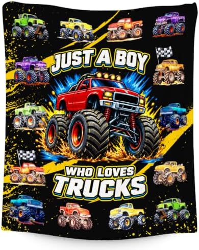 Truck Blankets for Boys, Flannel Car Gifts for Kids Toddlers