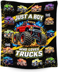 Truck Gifts for Boys, Flannel Car Blankets for Kids Toddlers