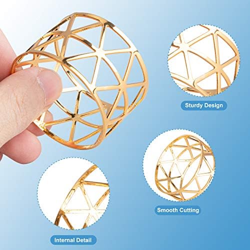 12PCS-LUNEY Gold Napkin Rings Set of 12 Bulk, Metal Napkin Holder Buckles