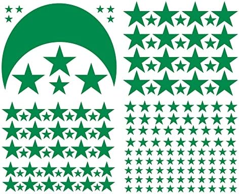 Moon and Stars Wall Decal Vinyl Sticker for Kids Boy Girls Baby Room Decoration Good Night Nursery Wall Decor Home House Bedroom Design YMX16 (Green)
