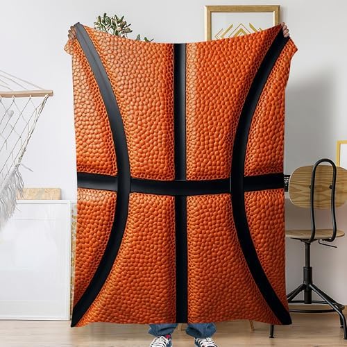 Basketball Fall Throw Blanket,Cool Cozy Plush Fluffy Blanket for Living Room Decor,Lightweight Fleece Throws for Couch,Bed,Traveling,Naps,Reading,40 X 50 Inch