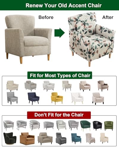 CRFATOP Accent Chair Cover, Stretch Armchair Slipcover for Living Room,49