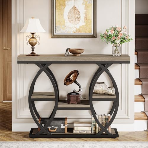 Tribesigns 39.4" Console Table, 4-Tier Sofa Table, Accent Tables, Grey