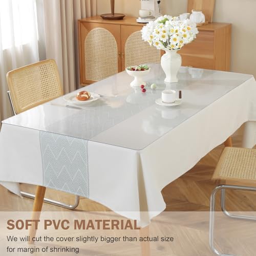 LovePads Clear Table Cover Protector 48 x 72 Inch, 2mm Thick Plastic Mat