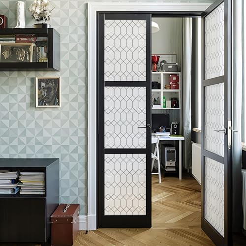 DKTIE Moroccan Lattice Window Privacy Film Stained Glass 17.7in X 78.7in