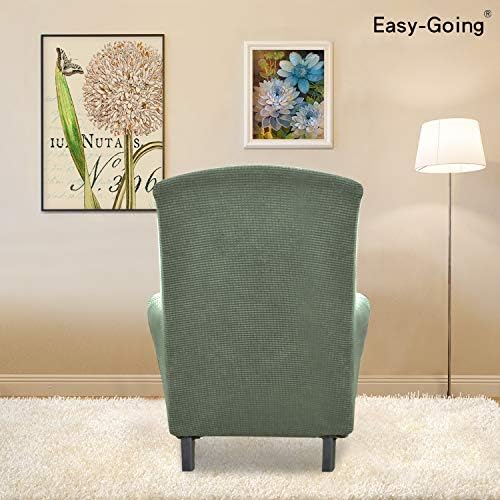 Easy-Going Stretch Wingback Chair Sofa Slipcover Greyish Green