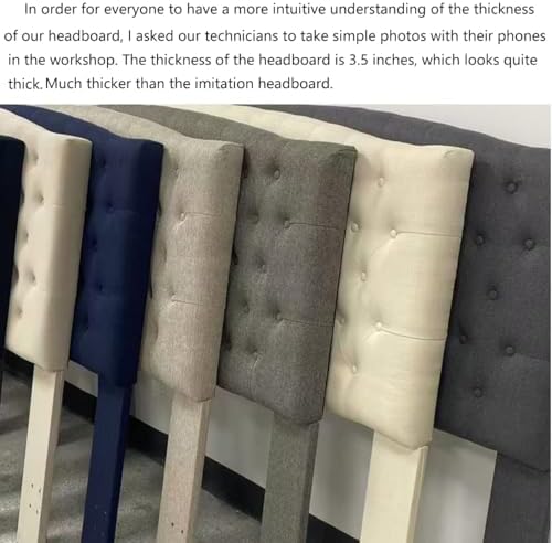 24KF Upholstered Tufted Button Velvet Headboard,Comfortable Fashional Headboard Queen/Full Size,Taupe