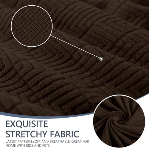 JIVINER Stretch Oversized Sofa Covers 1 Piece 4 Seater Couch Covers Jacquard Universal Sofa Slipcovers for Extra Large Funiture Protector for Kids, Pets (X Large, Coffee Rhomb)