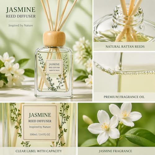 Jasmine Reed Diffuser, 3.4 Fl Oz