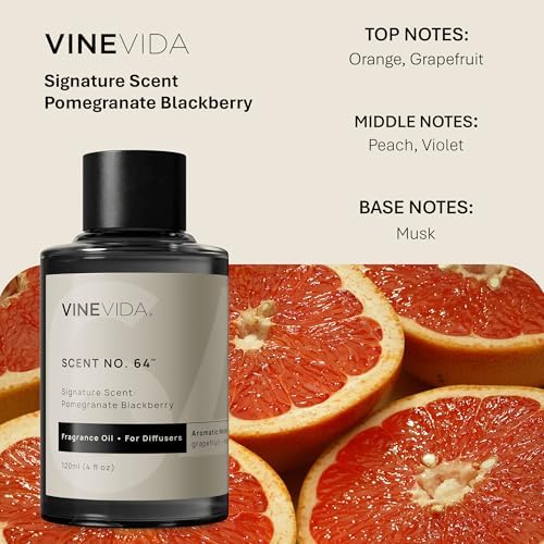 VINEVIDA [4 Fl Oz] Pomegranate Berry Fragrance Oil for Cold Air Diffusers, Essential Oils for Diffuser Oil Refill & Air Freshener Room Spray