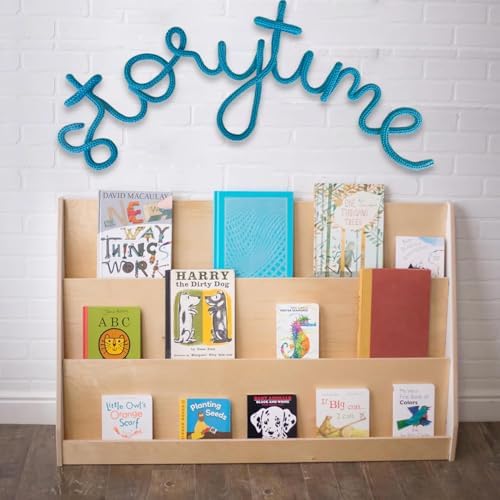 Handmade Storytime Wall Sign-Knitted Wire Storytime Sign Reading Corner Sign Decor story time wall sign wire Letters Book Corner Decor for Kids Room Nursery & Playroom (Blue Storytime)