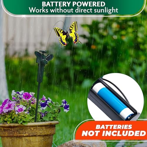 Solar Butterfly Garden Stakes 3 Pcs, Moving Decorations for Yards