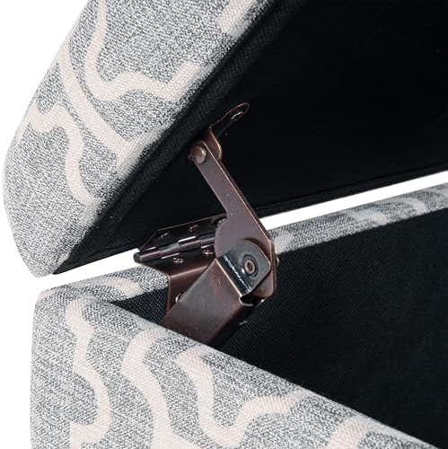 Spatial Order 22" Medium Rectangular Storage Ottoman - Gray Geometric