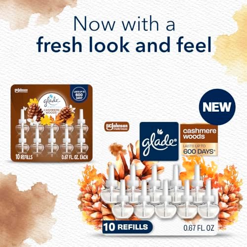 Glade PlugIns Air Freshener Refills, Cashmere Woods, 10 Count