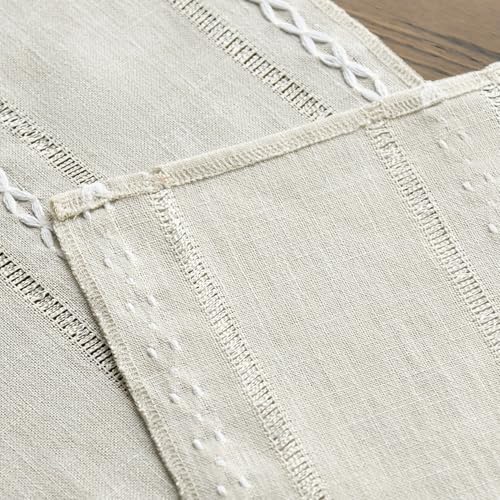 Artoid Mode Beige Rustic Cotton Linen Table Runner 13x36 Inch