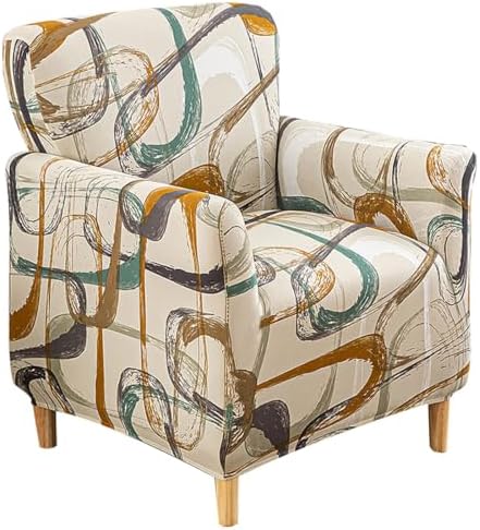 Accent Chair Covers with Arms Stretch Mid Century Modern Accent Chair Slipcovers 1-Piece Printed Banquet Arm Chair Cover Couch Sofa Covers Protector for Living Room Office Hotel #9