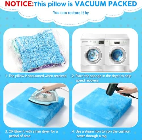 GlikCeil 8 Pcs Square Floor Pillow Cushions for Kid Classroom 15'', Rainbow