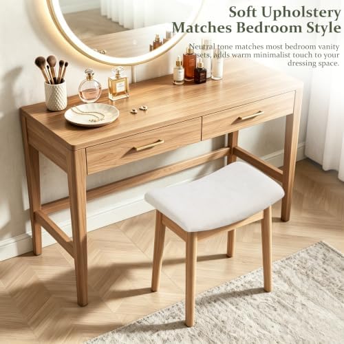 Royal Windsor Vanity Stool, 18" H Makeup Chair,Small Ottoman Stool