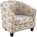 NILUOH Club Chair Covers 2-Piece Stretch Tub Chair Cover Printed Round Barrel Chair Slipcovers Non Slip Armchair Covers Couch Covers with Elastic Bottom for Bar Counter Living Room,Color 23