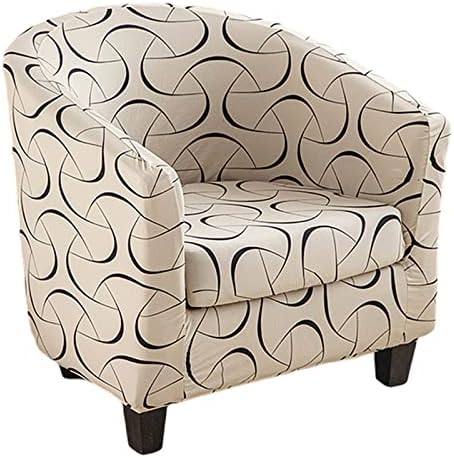 NILUOH Club Chair Covers 2-Piece Stretch Tub Chair Cover Printed Round Barrel Chair Slipcovers Non Slip Armchair Covers Couch Covers with Elastic Bottom for Bar Counter Living Room,Color 23