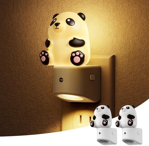 L LOHAS LED Night Light for Kids, 3D Panda Night Light Plug in