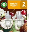 Air Wick Plug In Scented Oil Refill Paradise Retreat, Essential Oils,2ct