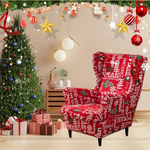 NILUOH Wingback Chair Covers 2-Piece, Armchair Slipcovers for Living Room