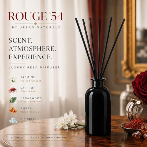 Urban Naturals Reed Diffuser Set, Rouge 54 - Bathroom Shelf Décor