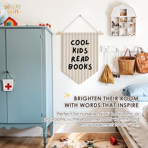 Classroom Reading Nook Decor, Read More Books Pennant Flag for Reading Corner Classroom Library 15x11 Inch - Cool Kids Read Books