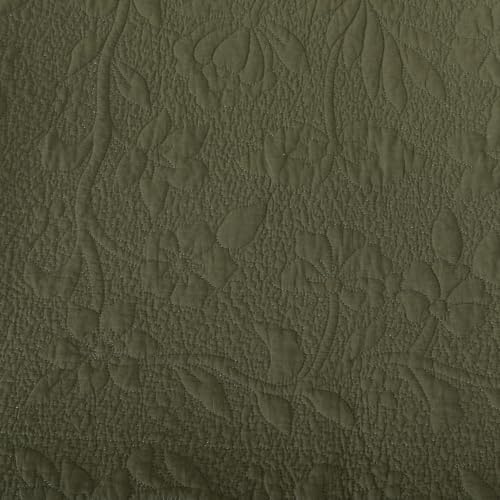 Brandream Olive Green Ruffled Quilted Throw Blanket Cotton 47 X 60 Blanket
