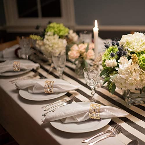 12PCS-LUNEY Gold Napkin Rings Set of 12 Bulk, Metal Napkin Holder Buckles