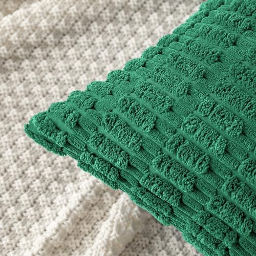 MIULEE Christmas Corduroy Decorative Pillow Covers 18x18 Green Pack of 2