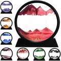 rysnwsu 3D Dynamic Sand Art Liquid Motion, Moving Sand Art Picture Round Glass 3D Deep Sea Sandscape in Motion Display Flowing Sand Painting Relaxing Desk Toys (Red, 12'')