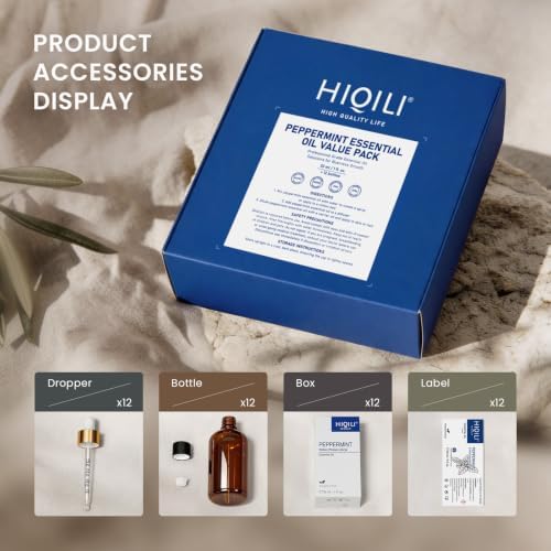 HIQILI Peppermint Essential Oil Wholesale Bulk Set for Skin, Hair Care