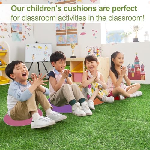 8 PCS Kids Carpet Circle Seats 16" Colorful Non-Slip Round Floor Cushions